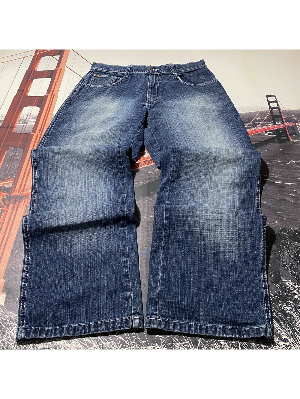 VTG Y2K Southpole 4180 Jeans Mens 34x34 Baggy Loose Faded Denim Skater Grunge